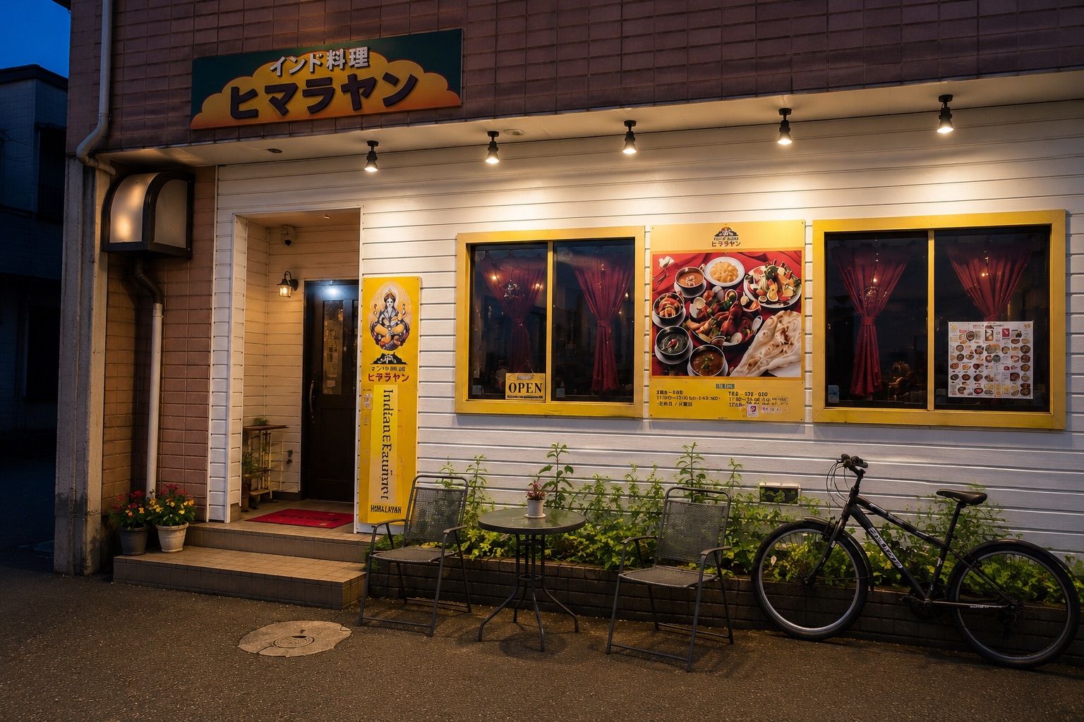 群馬県邑楽郡大泉町古氷にあるインド料理ヒマラヤンの店舗外観